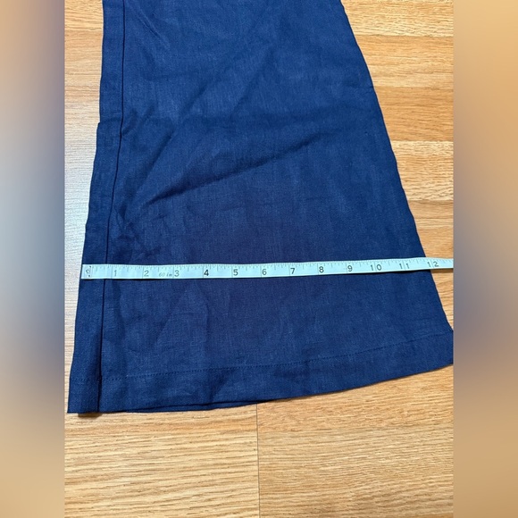 Women's MATILDA JANE Sz S Great Beyond Navy Blue Linen Wide Leg Pants Small - Picture 4 of 8